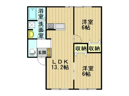RETOA/DOMEIN(2LDK/2階)の間取り写真