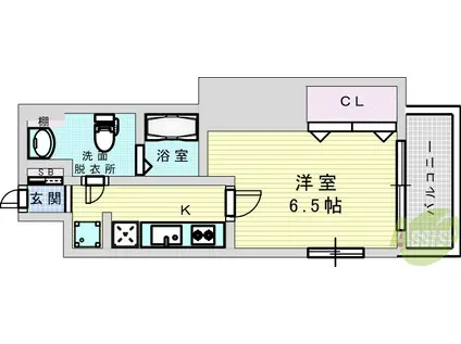 FRENCIA NOIE 東三国(1K/3階)の間取り写真