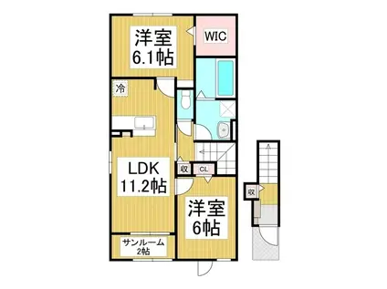 ウィンドローズ(2LDK/2階)の間取り写真