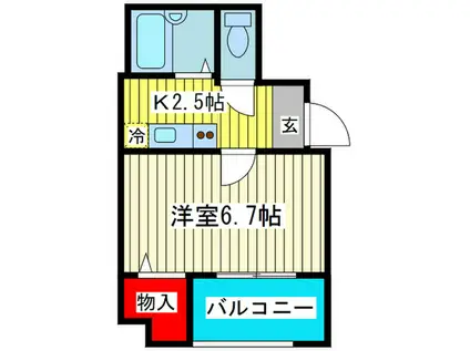 エムズパラッツオ都島(1K/8階)の間取り写真