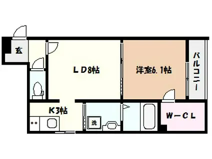 フジパレス東灘(1LDK/1階)の間取り写真