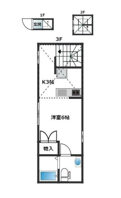 アンベリール西日暮里(ワンルーム/3階)の間取り写真