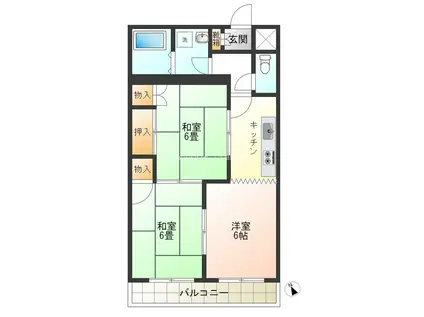 ニュー小山マンション(3K/5階)の間取り写真