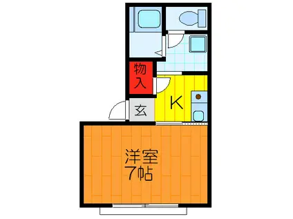 KメゾンドールTSUJI(1K/2階)の間取り写真