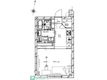 リアルワン要町(ワンルーム/3階)の間取り写真
