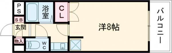 エスポワール大津和(1K/5階)の間取り写真