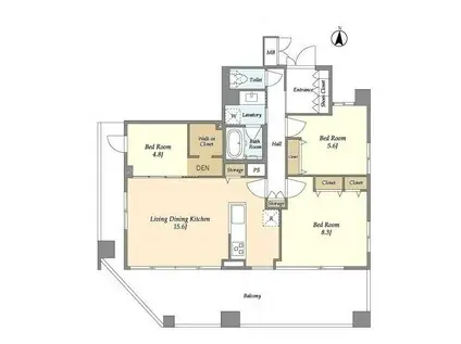 コスモリード本所吾妻橋(3LDK/7階)の間取り写真