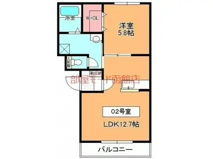 アンドルファン(1LDK/1階)の間取り写真