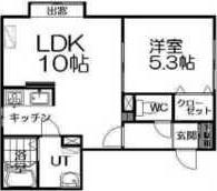 リバーウォーク菊水(1LDK/4階)の間取り写真