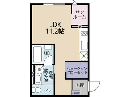 VILLA長町南(ワンルーム/1階)の間取り写真