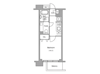 レジディア新宿イーストII(1K/1階)の間取り写真