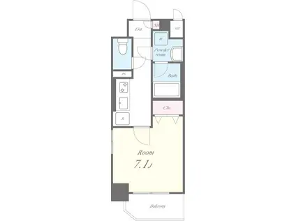 アクアエテルナ泉(1K/2階)の間取り写真