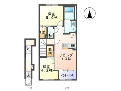 CASA ESTE唐津I(2LDK/2階)の間取り写真