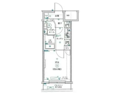レーヴ ドゥ クレエ 綾瀬(1K/1階)の間取り写真