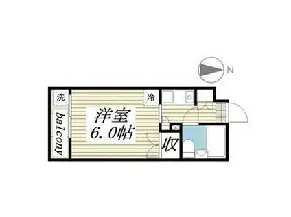 メゾン・ド・オルティ(ワンルーム/2階)の間取り写真