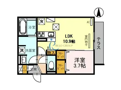 CLASHIST平野西イースト(1LDK/1階)の間取り写真