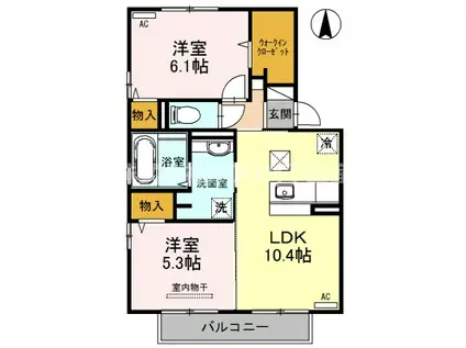 マール・ビビ(2LDK/1階)の間取り写真