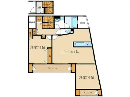 アージュ・ドール(2LDK/1階)の間取り写真