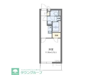 クレイノほっと熊谷(1K/1階)の間取り写真