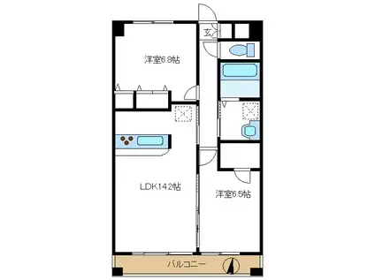 ベルフルール(2LDK/1階)の間取り写真