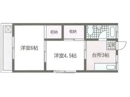 山手マンション(2K/3階)の間取り写真
