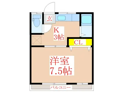 エスポワ21(1K/1階)の間取り写真