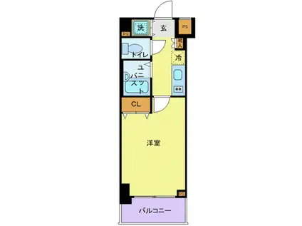 スカイコートスパシエ池袋(1K/3階)の間取り写真