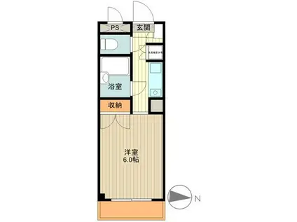 ロイヤルヒルズ(1K/2階)の間取り写真