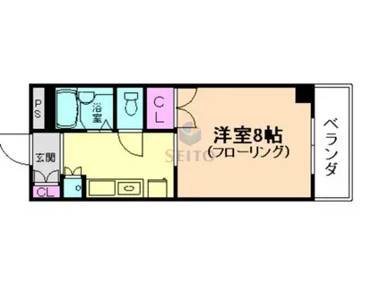 ラ・ファイン江坂(1K/3階)の間取り写真