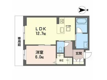 ＪＲ山陽本線 岡山駅 徒歩11分 2階建 新築(1LDK/1階)の間取り写真