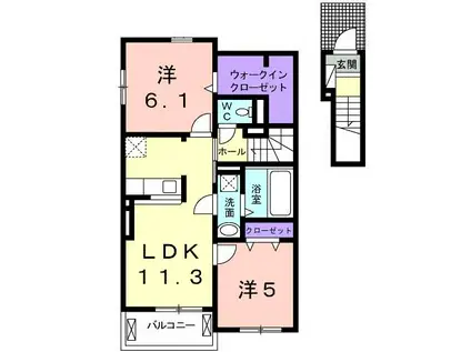 アークガーデン鷺ヶ森(2LDK/2階)の間取り写真
