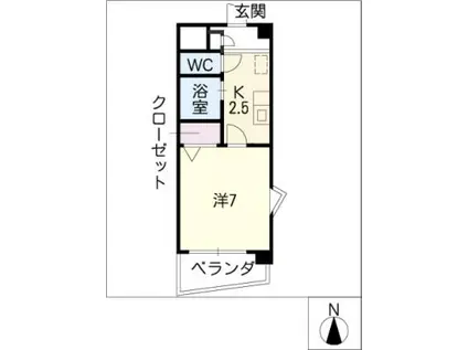 サニーコートII(1K/3階)の間取り写真