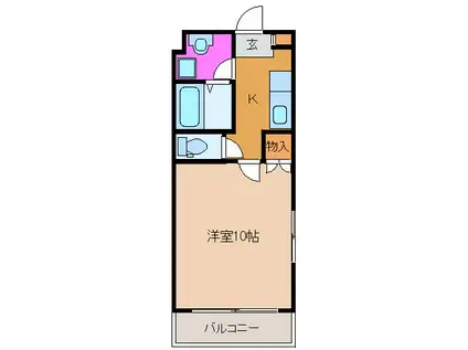 アップタウン春日(1K/4階)の間取り写真