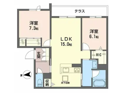 シャーメゾン ヴェルーラ(2LDK/1階)の間取り写真