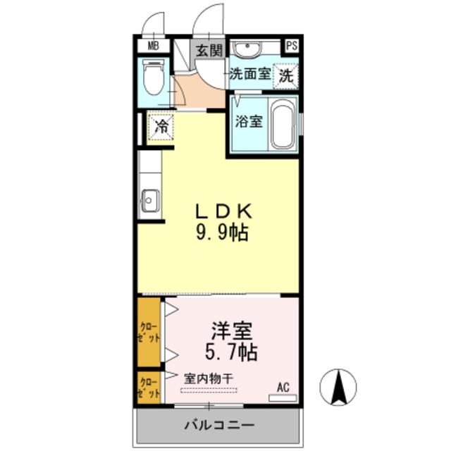 ハーティソフィア(1LDK/3階)の間取り写真