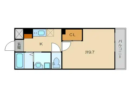 BELSOLE(1K/1階)の間取り写真