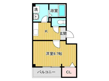 グリーンハウス(1K/3階)の間取り写真