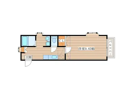 シュクール宮一番館(1K/2階)の間取り写真