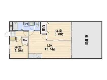 ベルクレスト(2LDK/1階)の間取り写真