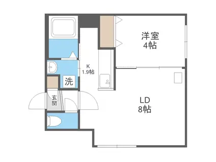 VIVACE163 北16東3MS(1LDK/1階)の間取り写真