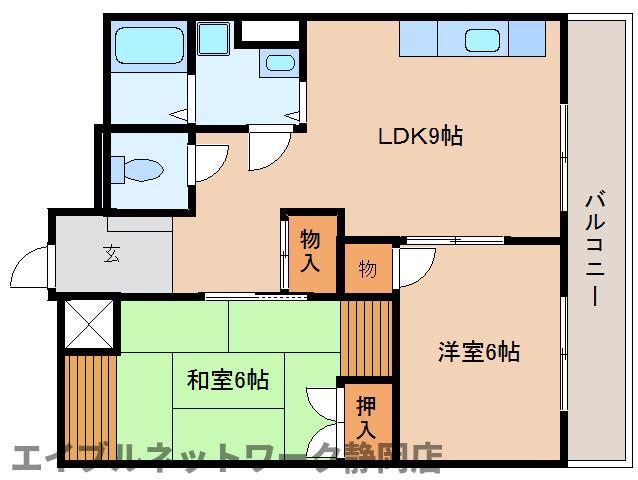 メゾン鷹匠(2LDK/4階)の間取り写真