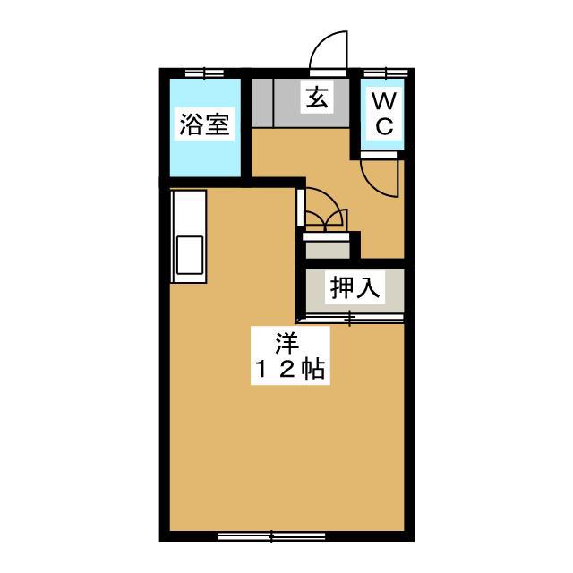 ハイム桧ノ木(ワンルーム/2階)の間取り写真
