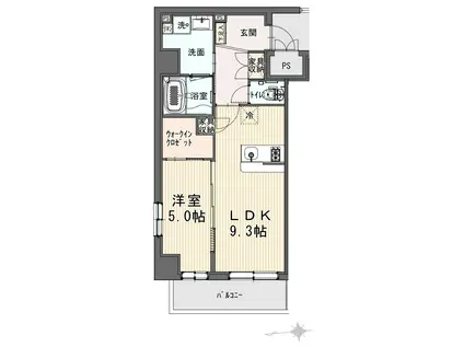 東亜レジデンス(1LDK/3階)の間取り写真