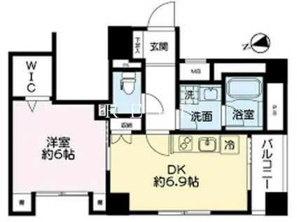 レアシス秋葉原(1DK/8階)の間取り写真