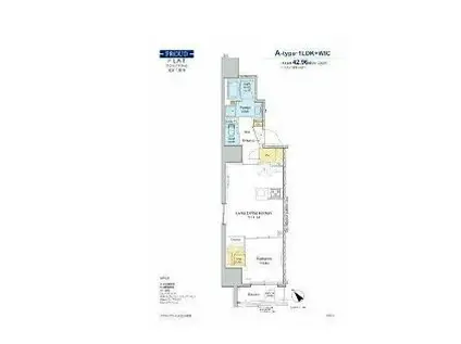 プラウドフラット文京千駄木(1LDK/15階)の間取り写真