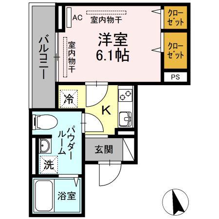フレッチェ・ボスコIV(1K/3階)の間取り写真