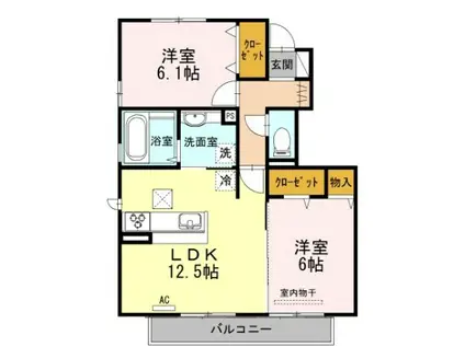 グラン・カネイIII(2LDK/1階)の間取り写真