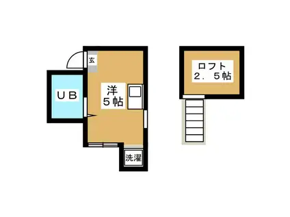 リバーサイド野川(ワンルーム/1階)の間取り写真