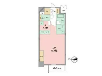 グラヴィス鶴舞(ワンルーム/5階)の間取り写真