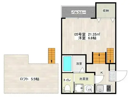 ELYSION(1K/2階)の間取り写真